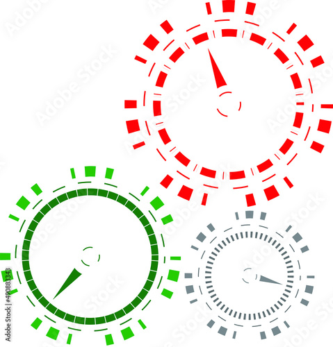 Vector speedometer, timer