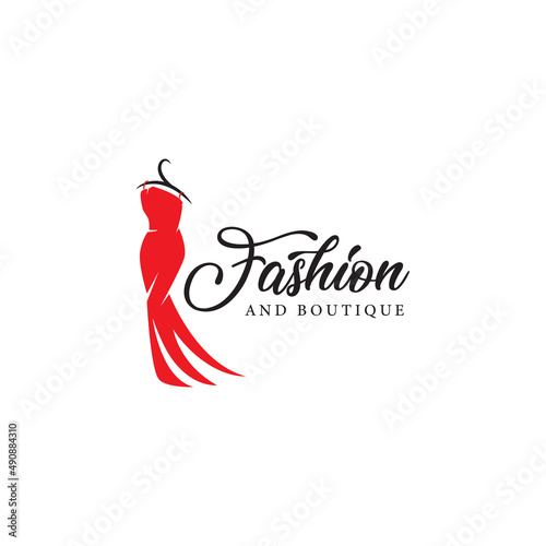 woman fashion logo template for dress store or boutique logo