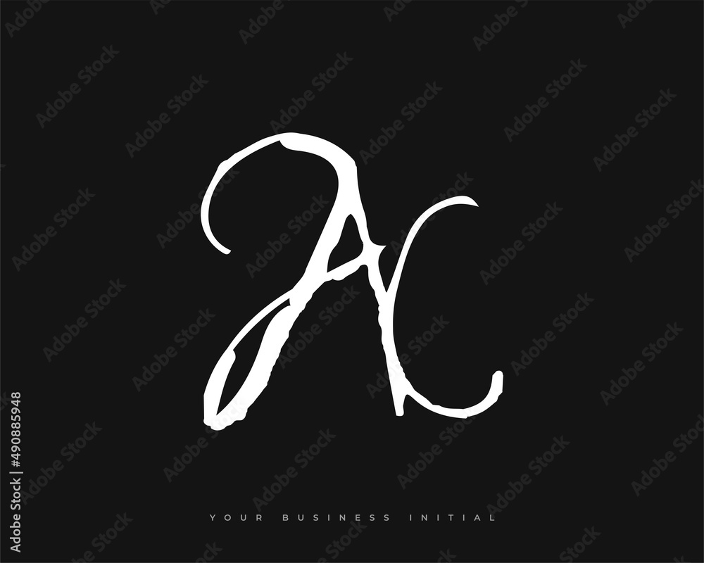 Hand Drawn AC Initial Logo Design. A and C Initial Signature Logo or Symbol