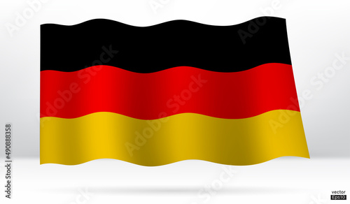 National flag of Germany. The flag of Germany flying. Vector illustration sign.Reichsbanner Schwarz-Rot-Gold