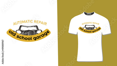 Old Car T-Shirt Design Template   photo