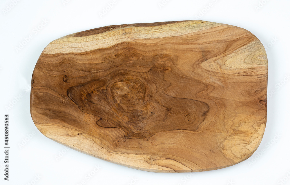 Old wooden cutting board on the white background Old wooden cutting board on the white background