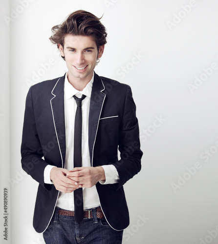Cool, calm and collected. A young man looking cool and calm.