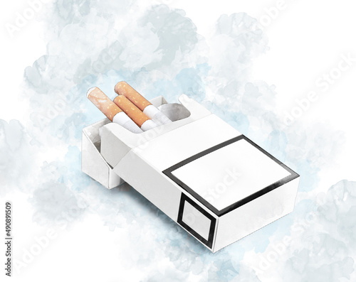 Illustration Art of a Blank Pack of cigarettes