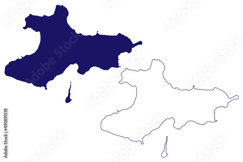 Union island (Saint Vincent and the Grenadines, Cenrtal America, Caribbean islands) map vector illustration, scribble sketch Union map