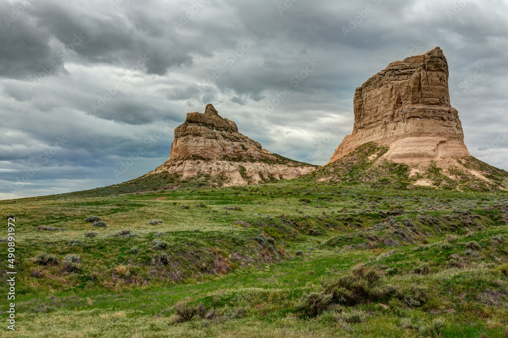 Courthouse & Jailhouse Rock Formations In Nebraska