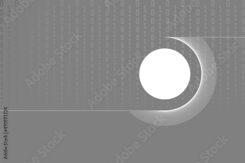 Big data visualization with grey background. Binary code visualization.
