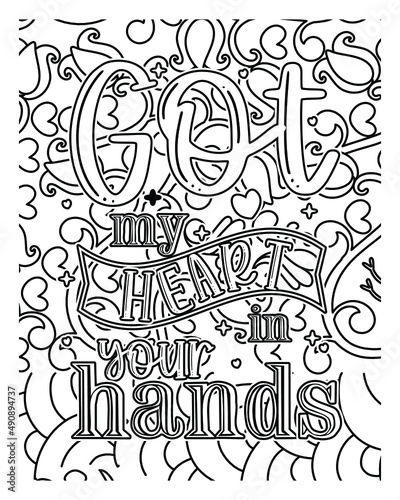 Motivational Quotes coloring page design. Motivational Quotes line art design. Adult coloring page.