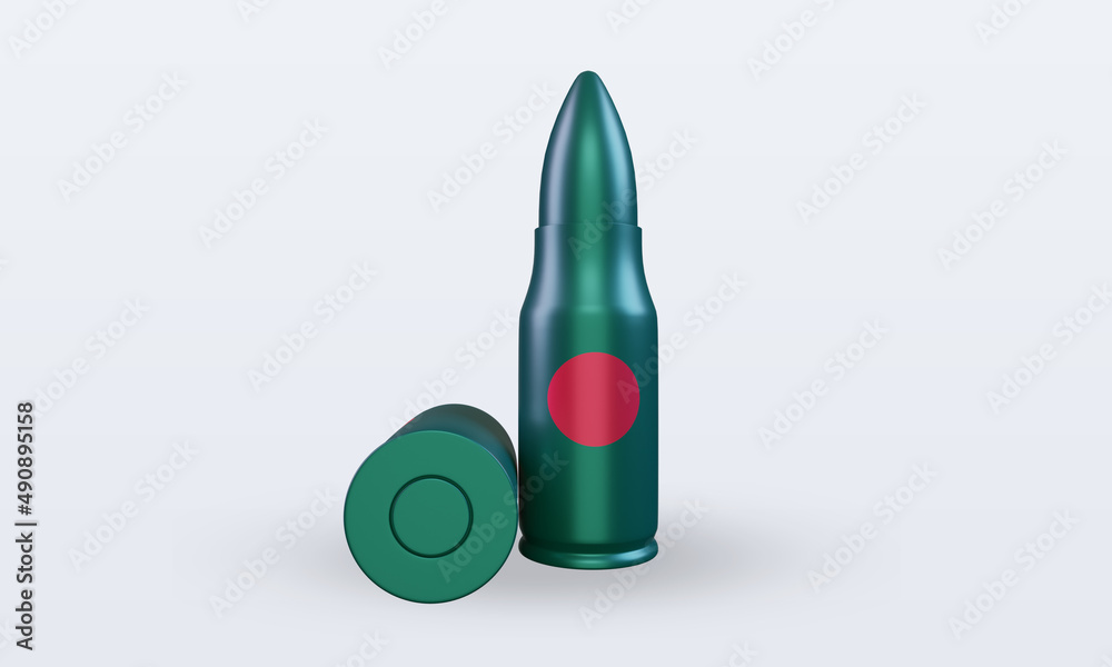 3d bullet Bangladesh flag rendering front view 3d bullet Bangladesh flag rendering front view