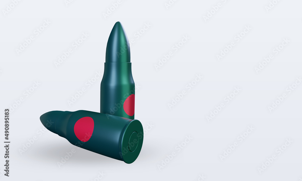 3d bullet Bangladesh flag rendering left view 3d bullet Bangladesh flag rendering left view