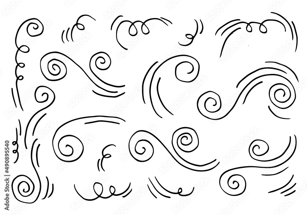 doodle wind illustration vector handrawn style isolated on white background. doodle wind illustration vector handrawn style isolated on white background.