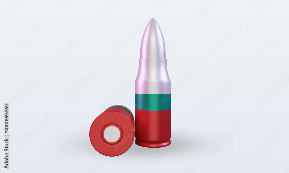 3d bullet Bulgaria flag rendering front view 3d bullet Bulgaria flag rendering front view