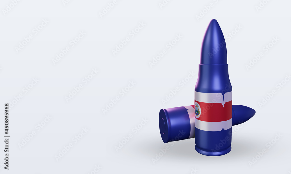 3d bullet Costa Rica flag rendering right view 3d bullet Costa Rica flag rendering right view