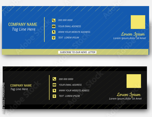 Modern email signature design.Simple,clean e mail signature template