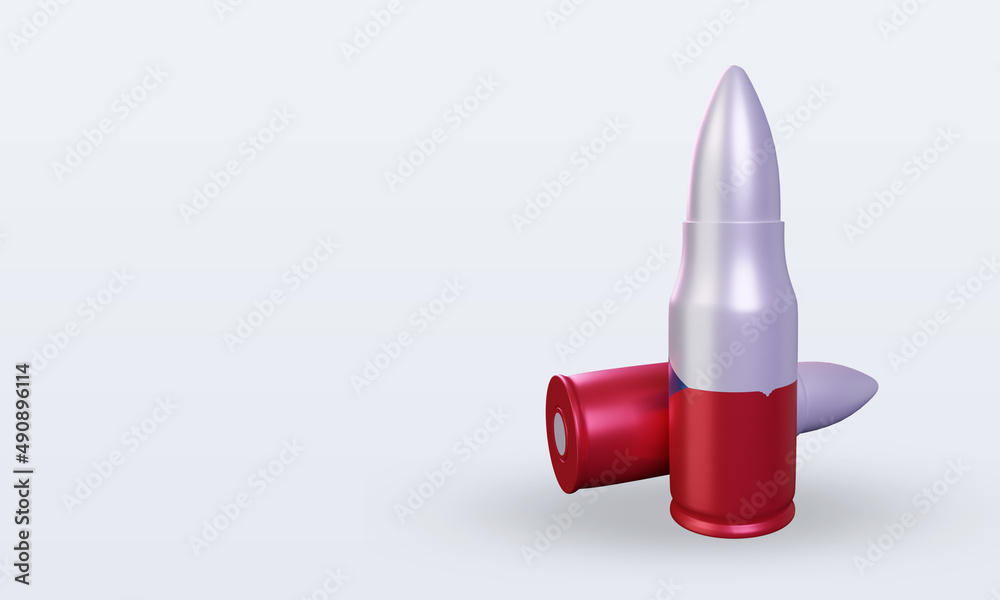 3d bullet Czech Republic flag rendering right view 3d bullet Czech Republic flag rendering right view