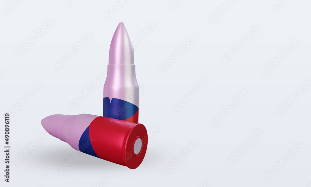 3d bullet Czech Republic flag rendering left view 3d bullet Czech Republic flag rendering left view