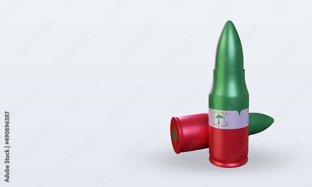 3d bullet Equatorial Guinea flag rendering right view 3d bullet Equatorial Guinea flag rendering right view