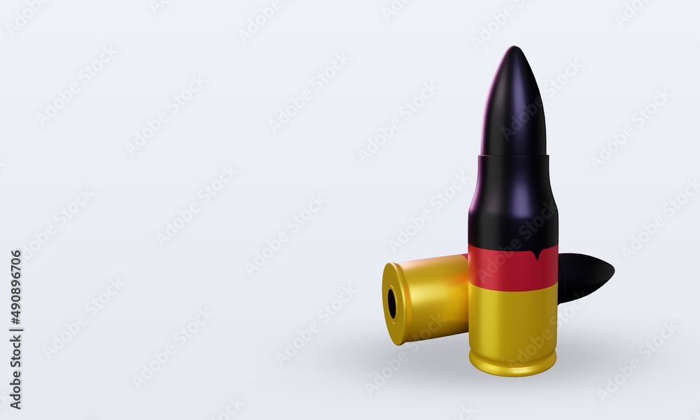 3d bullet Germany flag rendering right view 3d bullet Germany flag rendering right view