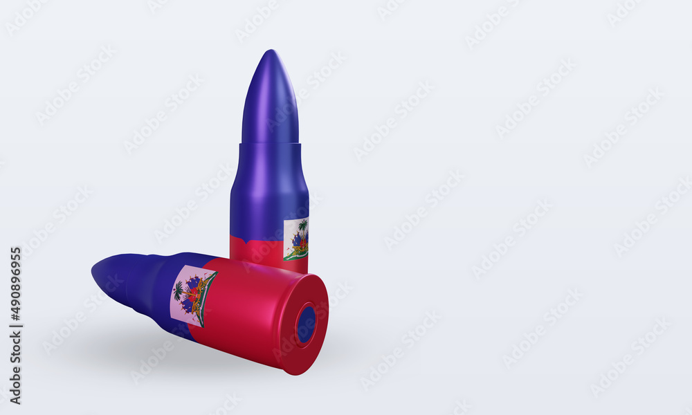 3d bullet Haiti flag rendering left view 3d bullet Haiti flag rendering left view
