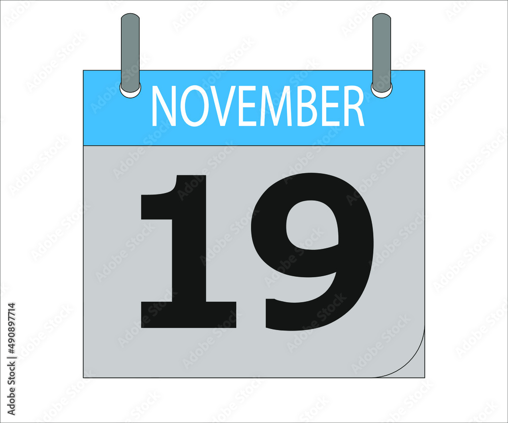 November 19th. Calendar icon. Date day of the month Sunday, Monday, Tuesday, Wednesday, Thursday, Friday, Saturday and Holidays November 19th. Calendar icon. Date day of the month Sunday, Monday, Tuesday, Wednesday, Thursday, Friday, Saturday and Holidays