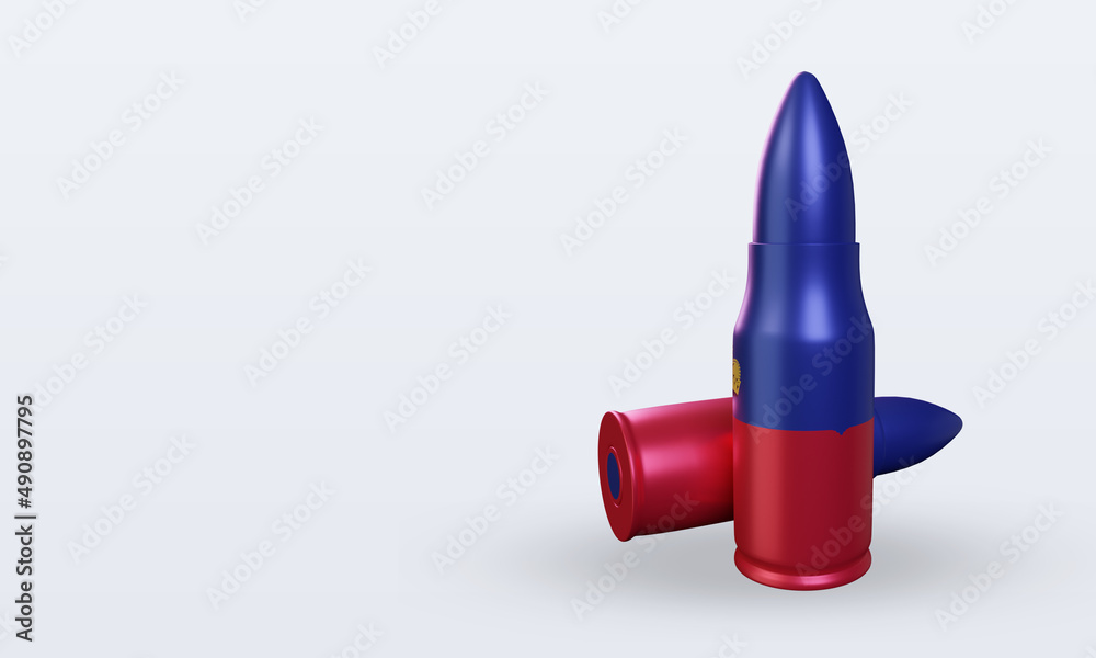 3d bullet Liechtenstein flag rendering right view