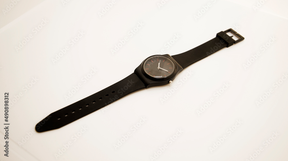stretched wrist watch on white background stretched wrist watch on white background