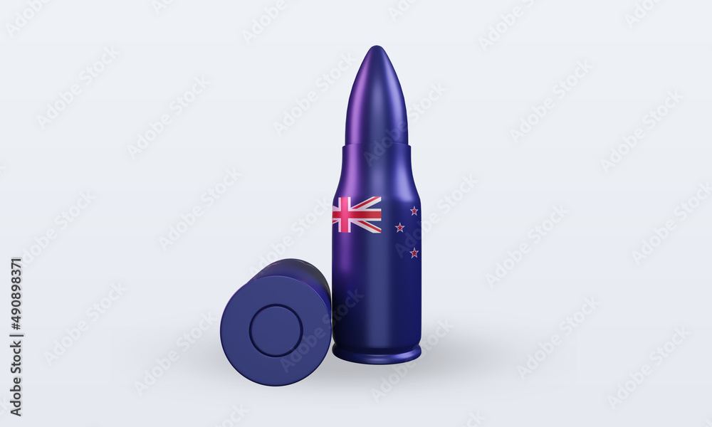 3d bullet New Zealand flag rendering front view 3d bullet New Zealand flag rendering front view