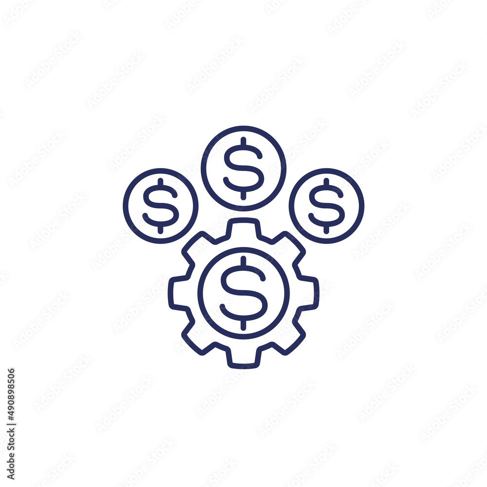 money management and finance line icon on white money management and finance line icon on white