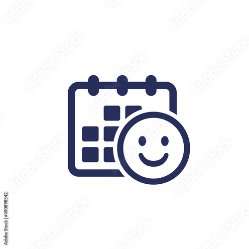 nice day icon with emoji and calendar