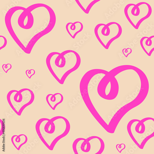 Cute Love Pattern - seamless heart shape suitable for background, fabric, design asset, valentines day, wrapping paper, wallpaper and illustration in general