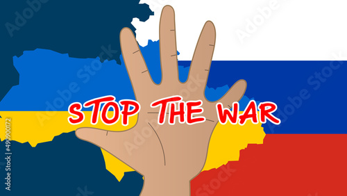 symbol hand concept stop ukraine war russia for peace