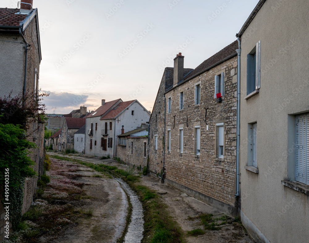 Street view in small old town Nuits-Saint-Georges in Burgundy, France
