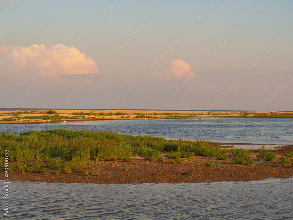 Фотография Beautiful lagoon landscape at sunset