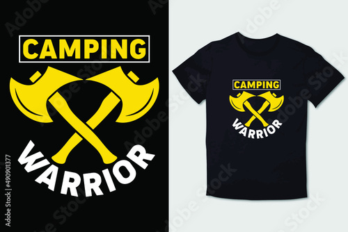 HIKING T-SHIRT DESIGN CAMPING WARRIOR