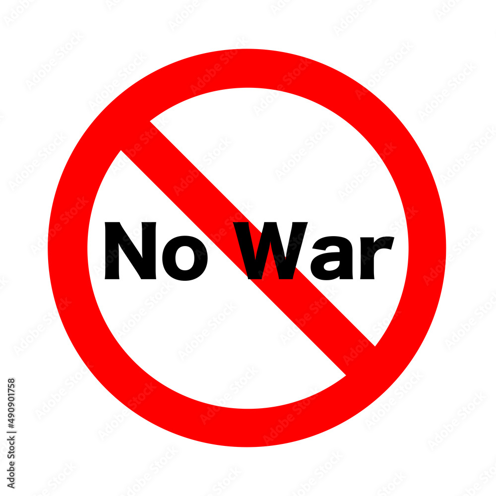 戦争反対のアイコン。反戦イメージ。No War. 戦争反対のアイコン。反戦イメージ。No War.