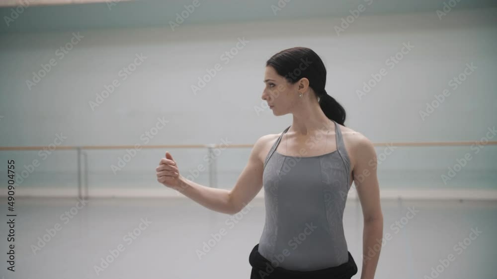 beautiful professional ballerina rehearsing in an empty hall beautiful professional ballerina rehearsing in an empty hall