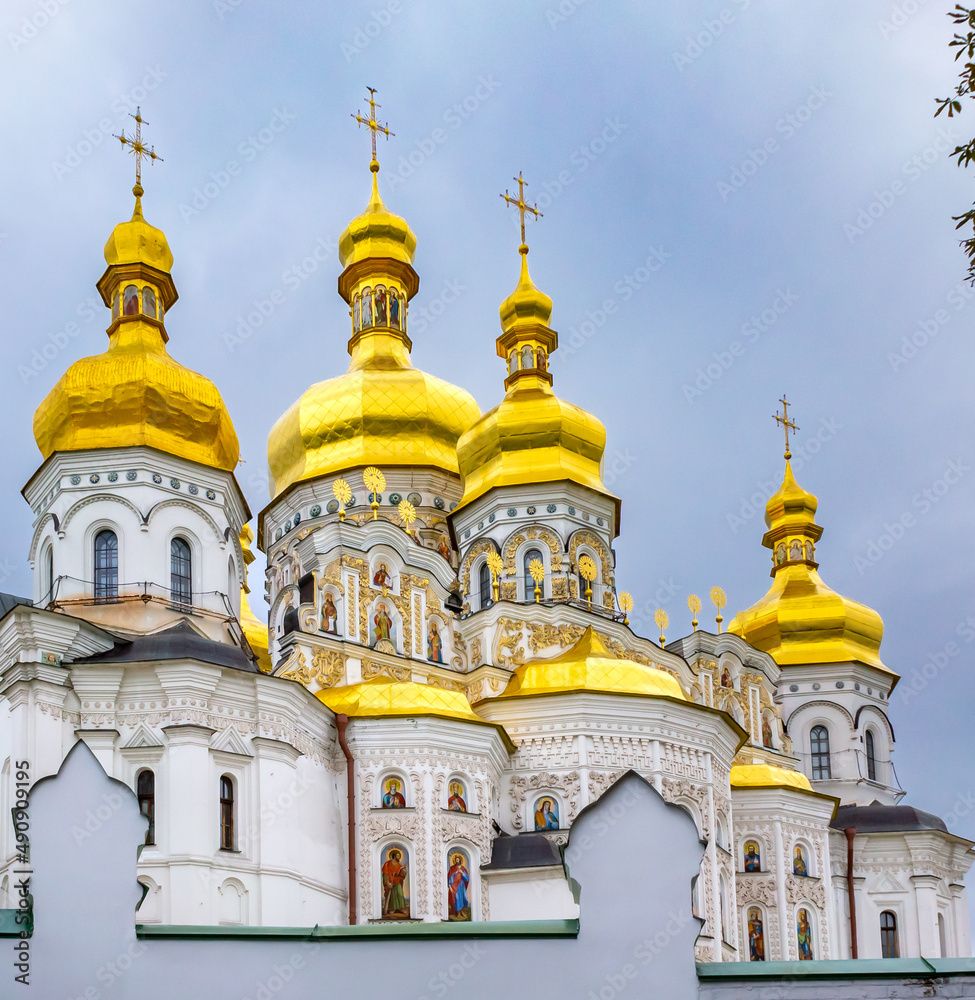 Golden domes of the backside of St. Michael's Cathedral in Kiev