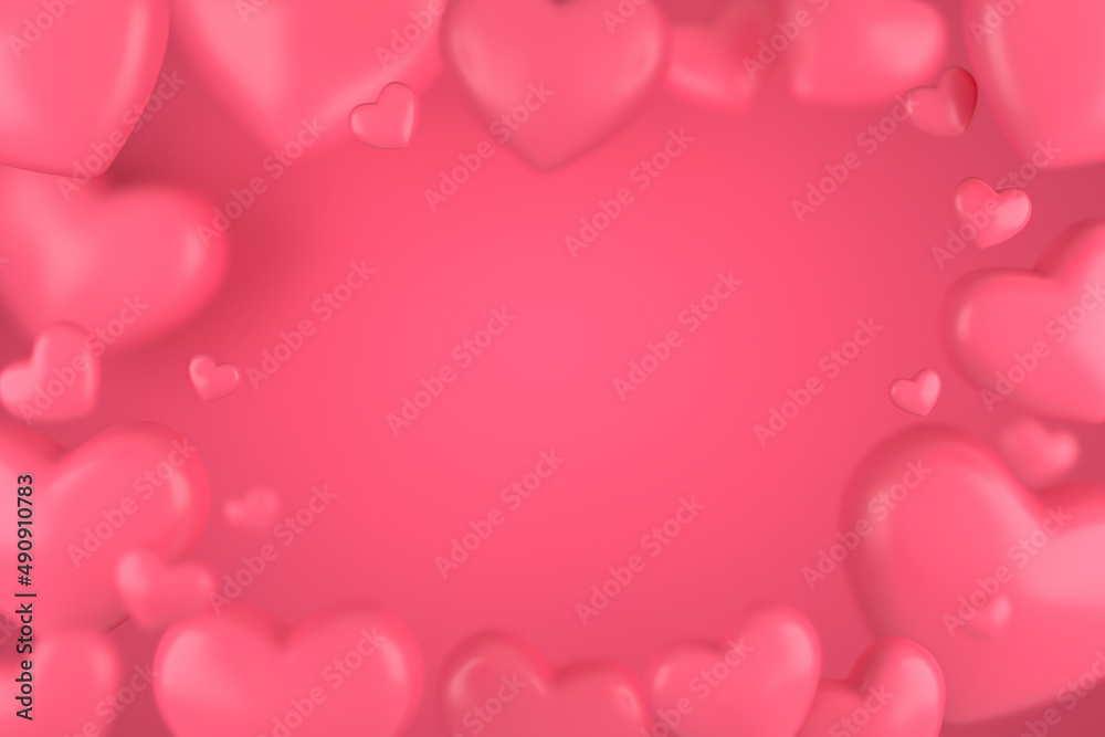 Valentine's Day and Mother's Day greeting card, 3D rendering of celebrations on special days.
