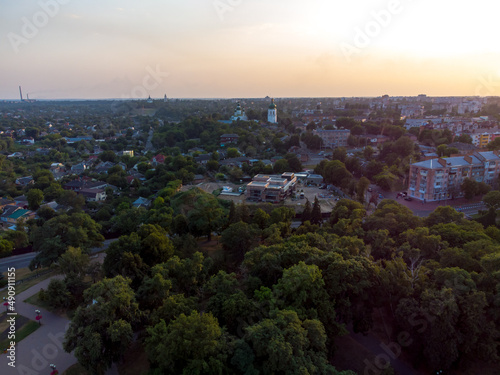 Chernigov, Ukraine. View of the Chernigov city. Aerial drone view. © Hanna Frolova