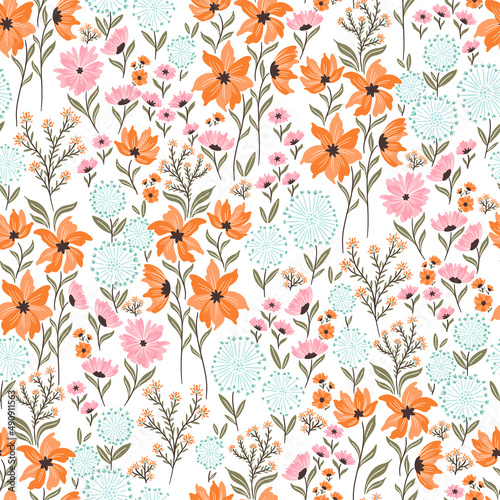 Pastle Spring Bloom Floral Pattern