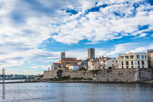 The old city view from La Gravette beach, Antibes, France  © pikappa51