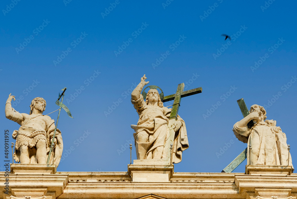 Vatican, Rome, Italy - June 2000: St. Peter's Square, Stone statues