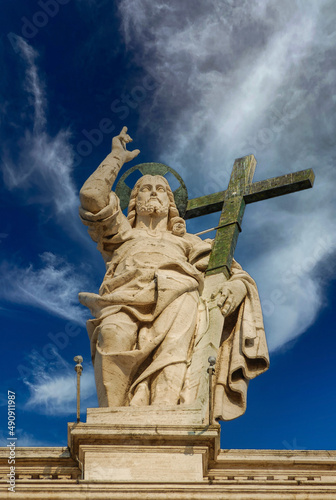 Vatican, Rome, Italy - June 2000: St. Peter's Square, Stone statues