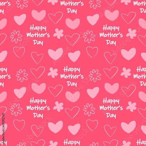 Flat seamless pattern happy mother day.