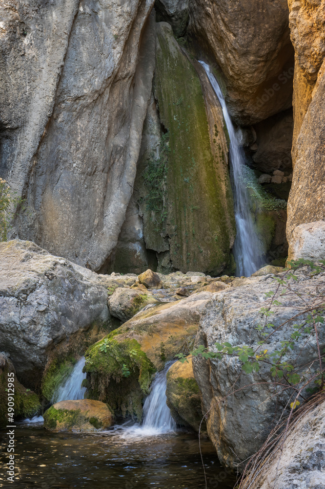Beautiful Gorge and Waterfall in Oden, Solsones, Catalonia Beautiful Gorge and Waterfall in Oden, Solsones, Catalonia