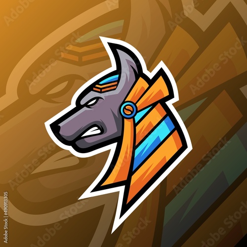 vector graphics illustration of a anubis in esport logo style. perfect for game team or product logo
