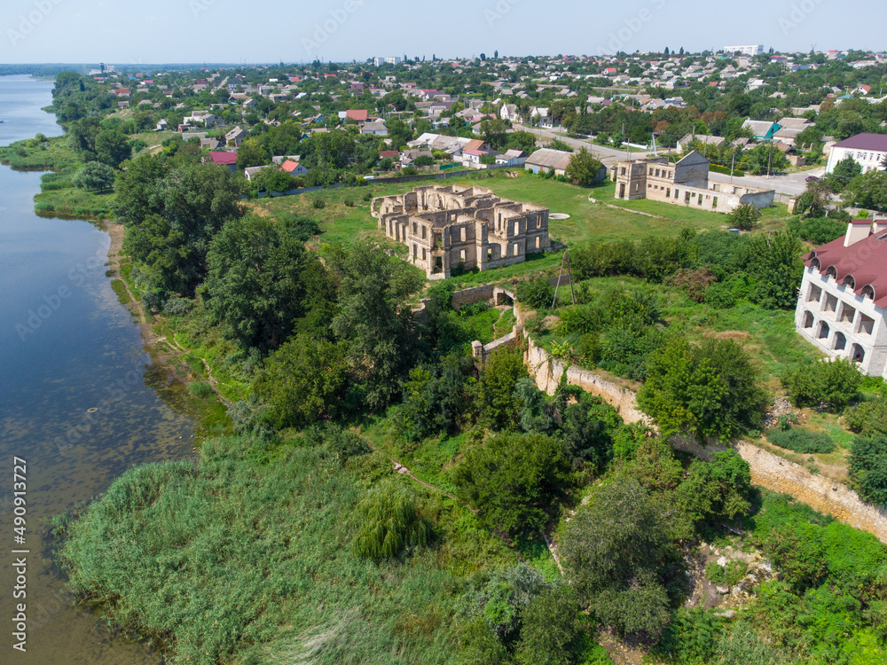 Kozatske, Ukraine. Estate Trubetskoy. Aerial drone view. Kozatske, Ukraine. Estate Trubetskoy. Aerial drone view.