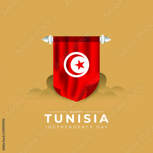 Tunisia independence day banner design template. Tunisia flag national day celebrations photo