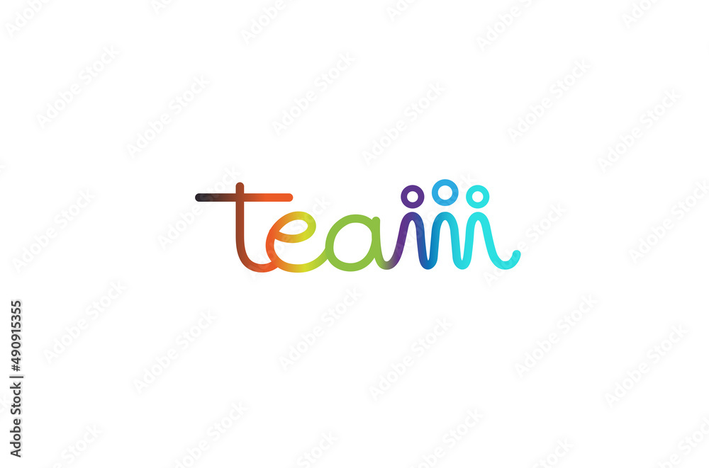 creative team letter people symbol logo vector design illustration