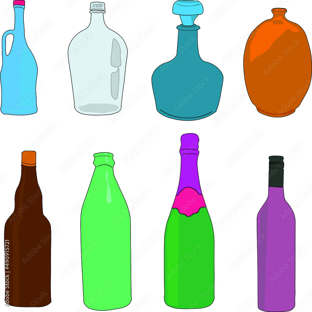 Vector set of premium luxury drink bottles Vector set of premium luxury drink bottles